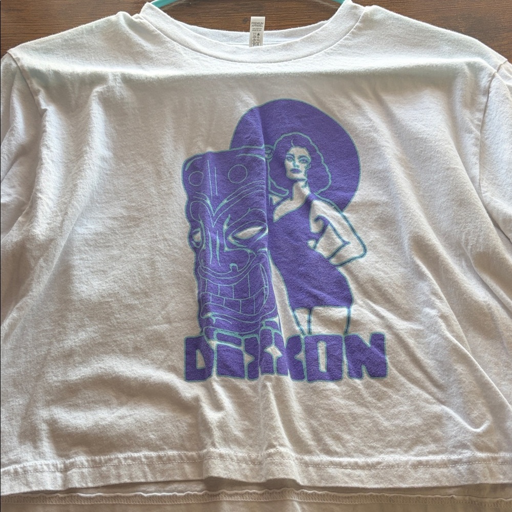 DIXXON White and Purple Crop Top